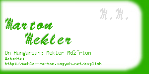 marton mekler business card